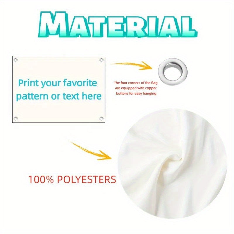 A Customizable Banner Flag That Can Be Personalized, Available in Various Sizes, Featuring Four Brass Grommets for Hanging. You Can Print Your Images, Text, And Logos on The Banner Using Digital Printing, Ensuring Clear Image