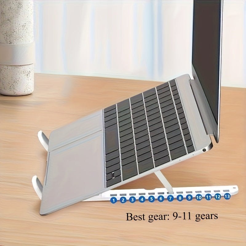 2-in-1 adjustable laptop stand with cooling function, portable ABS tripod base, stable and ergonomically designed, suitable for home office and remote work, laptop support stand, essential item for remote work, modern technol