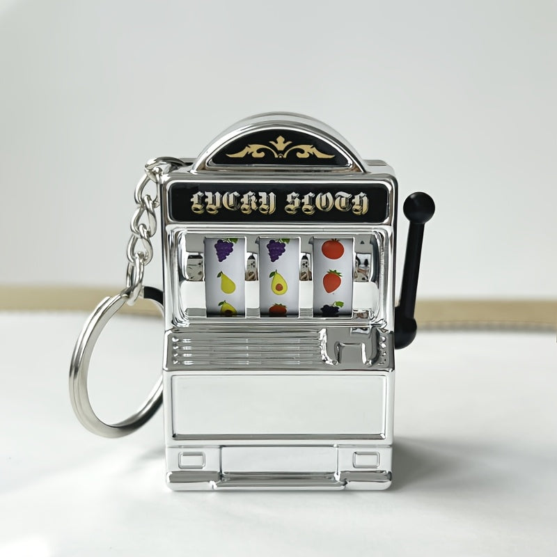 Funky Style Slot Machine Keychain, Novelty Plastic Mobile Phone Pendant, Creative Bag Charm, Unique Accessory for Gaming Enthusiasts