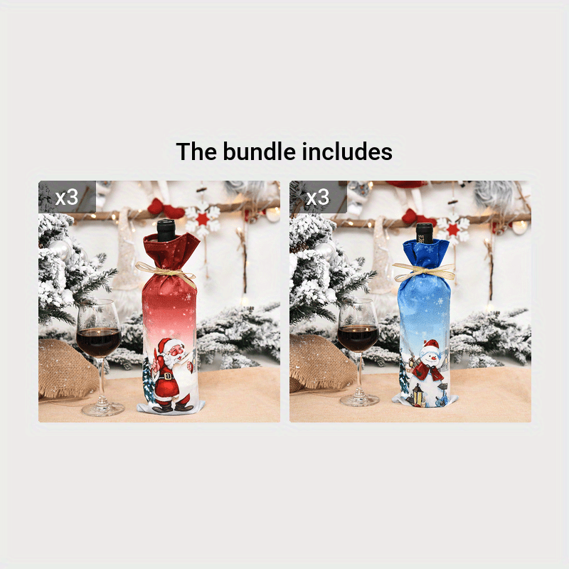 1pc Americana Style Christmas Wine Bottle Decoration, Santa Claus Polyester Figurine, Festive Holiday Decor Props, No Electricity Required, Featherless for Christmas, Halloween Decorations, Fall Home Decor Collectible Figurin