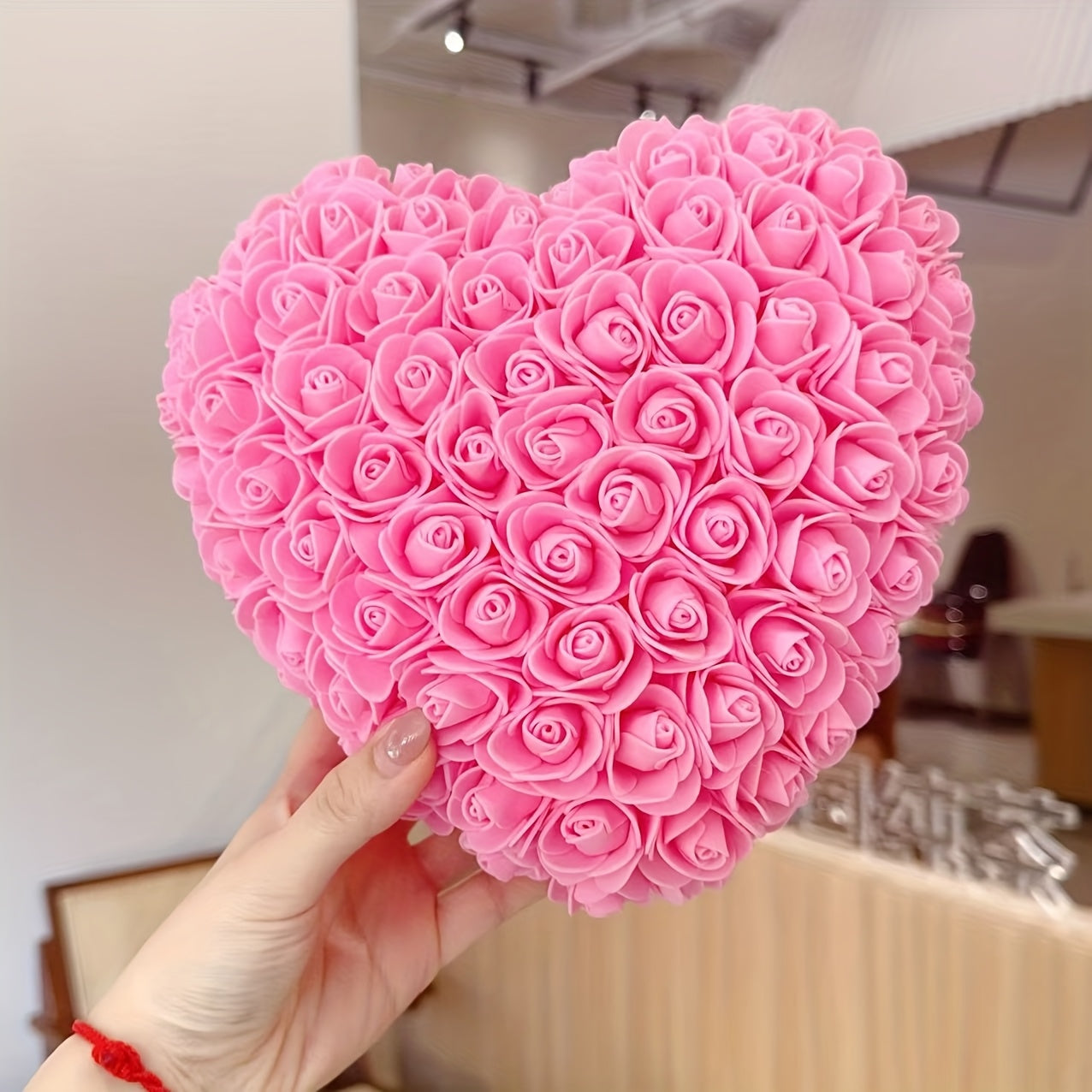 15cm 3D Romantic Heart-Shaped Artificial Rose - Realistic Polyurethane Flower for Valentine'S Day, Mother'S Day, Graduation, Teacher'S Day & Birthday Gifts - No Maintenance Home Decor, Bedroom Tabletop Decoration, Romantic Gi