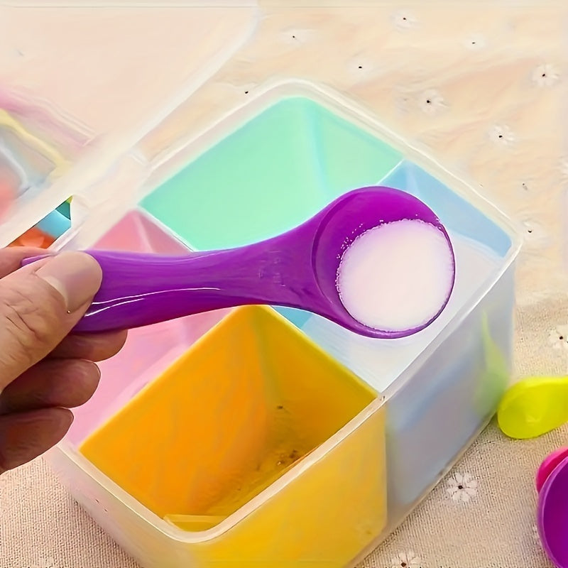 5pcs Stackable Plastic Measuring Cups with Spouts & Handles - BPA-Free, Accurate Cooking & Baking Tools, Random Colors (Blue, Green, Yellow, Purple, Red) for Precise Ingredient Measurements, Kitchen Essentials|Stackable Cups|