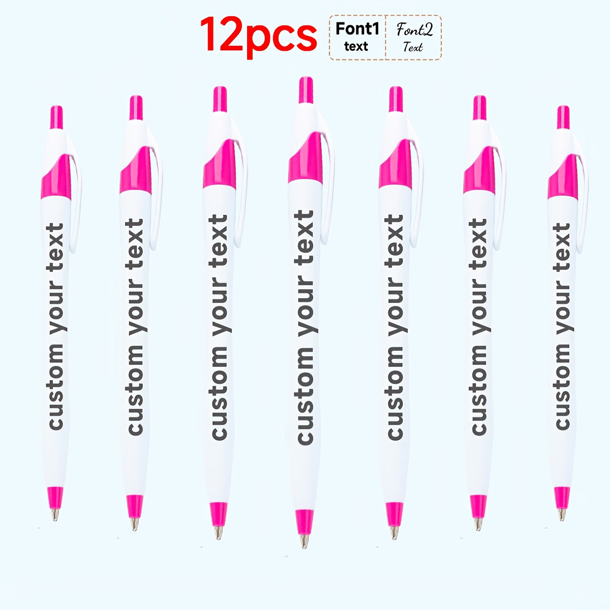 30pcs/50pcs/12pcs 50/30/12pcs Ballpoint Pens, Customizable with Inspirational Quotes, Names, And Logos. Colorful, Smooth Writing Ballpoint Pens with Black Ink for Christmas And Back-To-School Gifts.