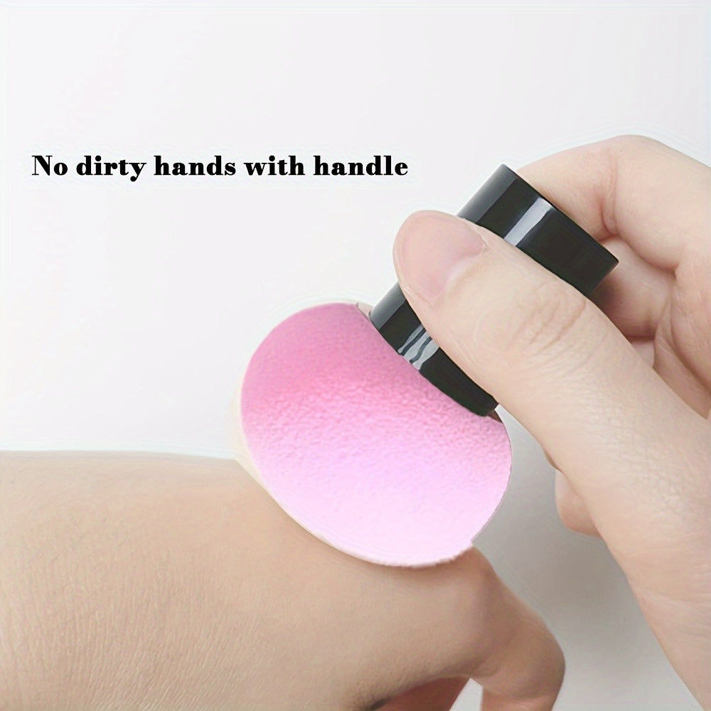 2pcs Handle Mushroom Makeup Sponge Portable Makeup Powder Puff Suitable for Wet and Dry Use Face Mushroom Head Makeup Sponge Foundation Makeup Sponge Powder Puff Beauty Tool Smooth Sponge