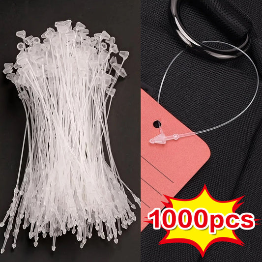 1000 Transparent Plastic Clips, Suitable for Clothing Labels, Easy-to-Read Tags