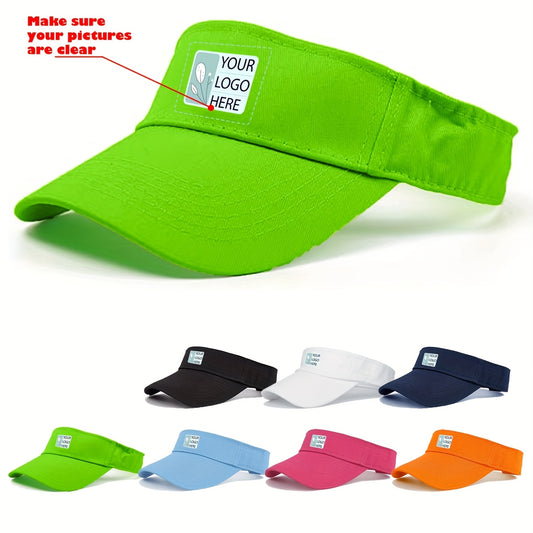 ABULUN Customizable Logo Adjustable Lightweight Visor Hats for Women & Men - Sport Sun Visors for Running, Tennis, Golf, 5 Colors (Neon Green, Black, White, Blue, Pink, Orange), Adjustable Sun Hat | Stylish Cap | Comfortable