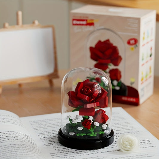 Small Particle Building Block Flower Assembly DIY Toy Home Desktop Decoration Model Holiday Gift for Mother's Day and Valentine's Day