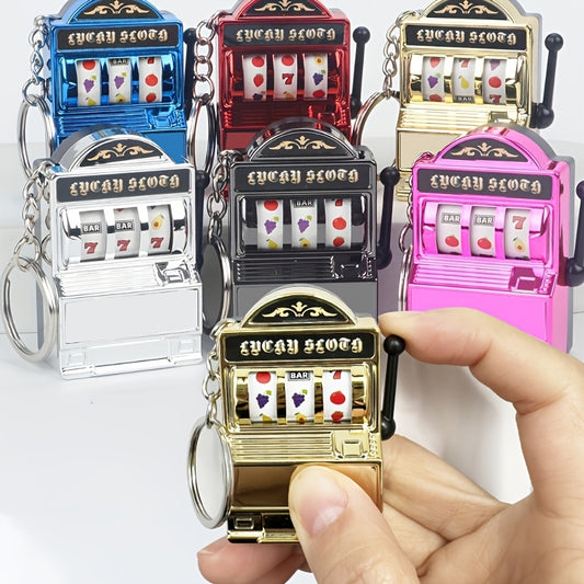 Funky Style Slot Machine Keychain, Novelty Plastic Mobile Phone Pendant, Creative Bag Charm, Unique Accessory for Gaming Enthusiasts