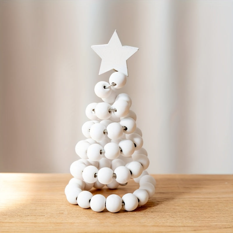 New Christmas Decoration Creative Nordic Style Wooden Christmas Tree Ornaments Desktop Display, Suitable for 4 Seasons