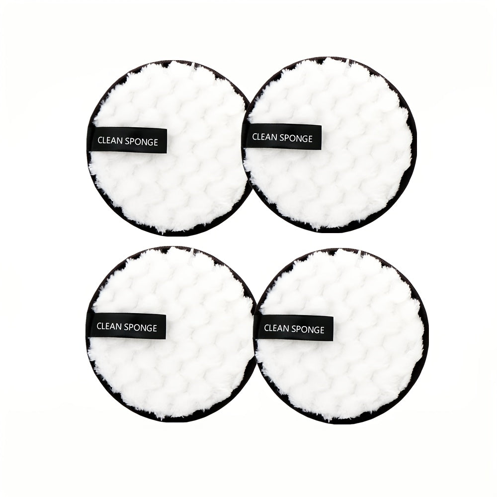 4-Pack Soft Microfiber Face Pads, Reusable Dual-Sided Extraction Pads for Gentle Facial Cleansing and Makeup Application, Daily Face Washing Facial Cleanser
