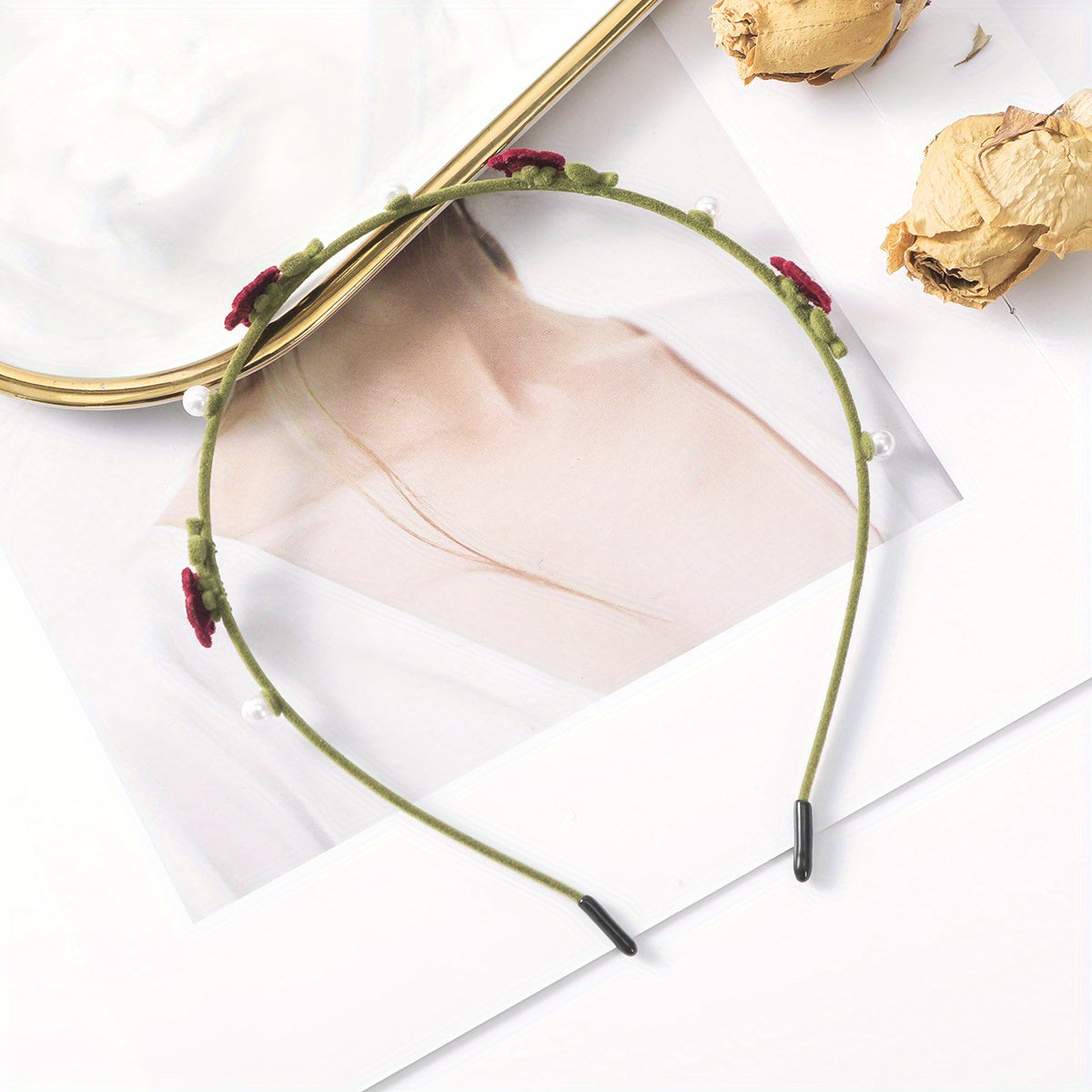 Elegant Faux Pearl Decorative Head Band, Flower Hair Hoop, Bowknot Hair Band, Retro Velvet Hair Accessories For Women And daily use