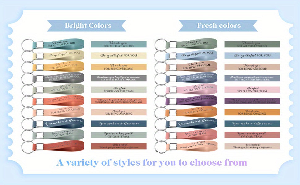 30 Pcs Inspirational Silicone Keychain Set – Employee Appreciation & Team Motivational Quotes – Durable Plastic & Metal Key Rings for Coworkers and Staff Gifts