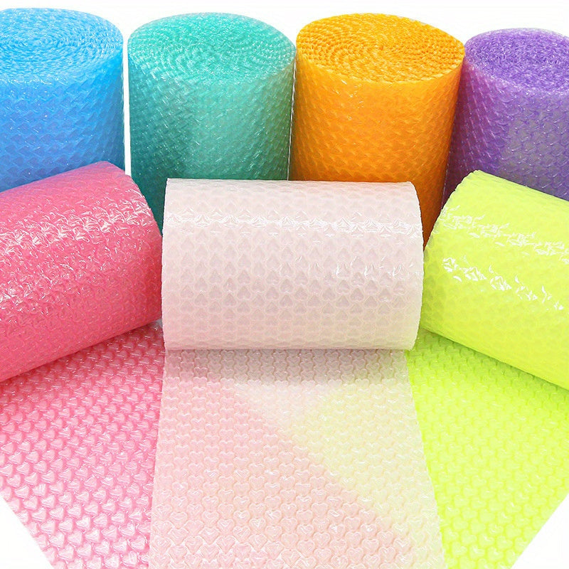 1-Pack Heart-Shaped Plastic Protective Packaging Roll - Enhanced Cushion Foam for Safe Mailing, 500cm/196.85in