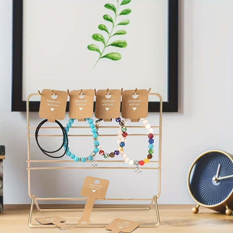 100pcs Self-Adhesive Jewelry Display Cards with Sturdy Clips - Perfect for Bracelets, Necklaces, Hair Ties, Keychains & More - Ideal Small Business Packaging Supplies