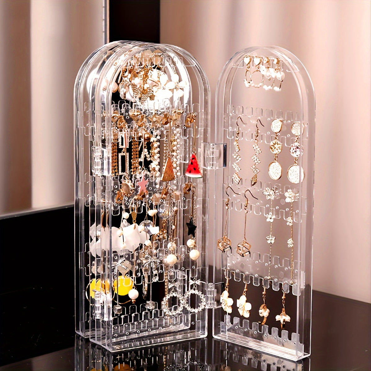 240-Hole Clear Acrylic Earring Display Stand - Large Capacity Jewelry Organizer for Studs, Hoops & Dangling Earrings, Transparent Plastic Design for Small Businesses, Shops & Retailers, Jewelry Display, Jewelry Towers