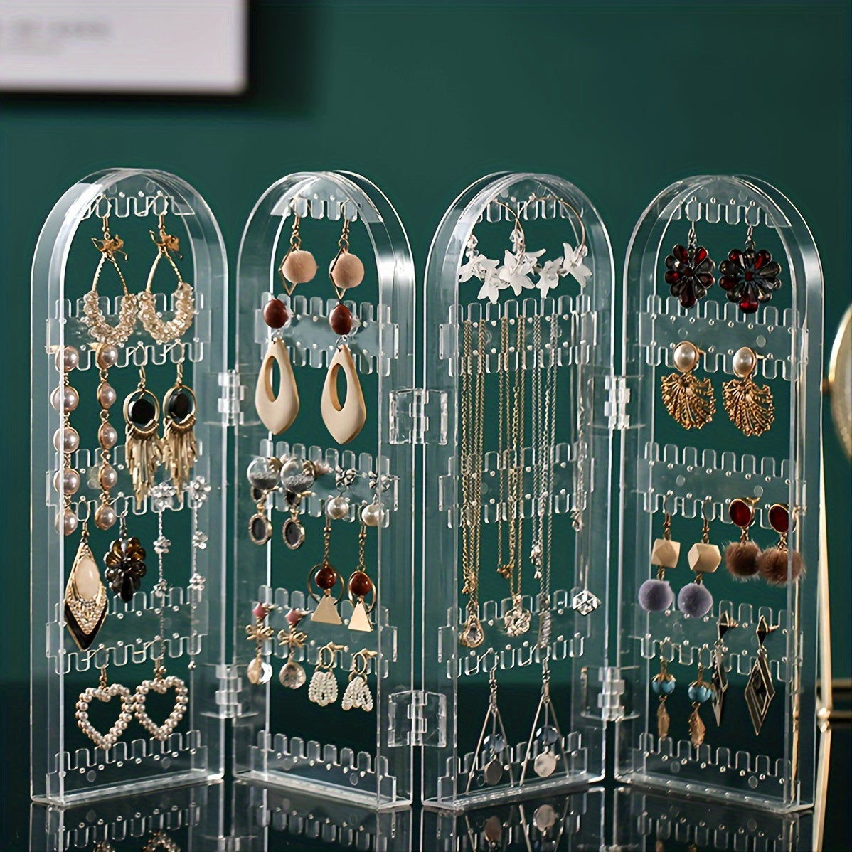 240-Hole Clear Acrylic Earring Display Stand - Large Capacity Jewelry Organizer for Studs, Hoops & Dangling Earrings, Transparent Plastic Design for Small Businesses, Shops & Retailers, Jewelry Display, Jewelry Towers
