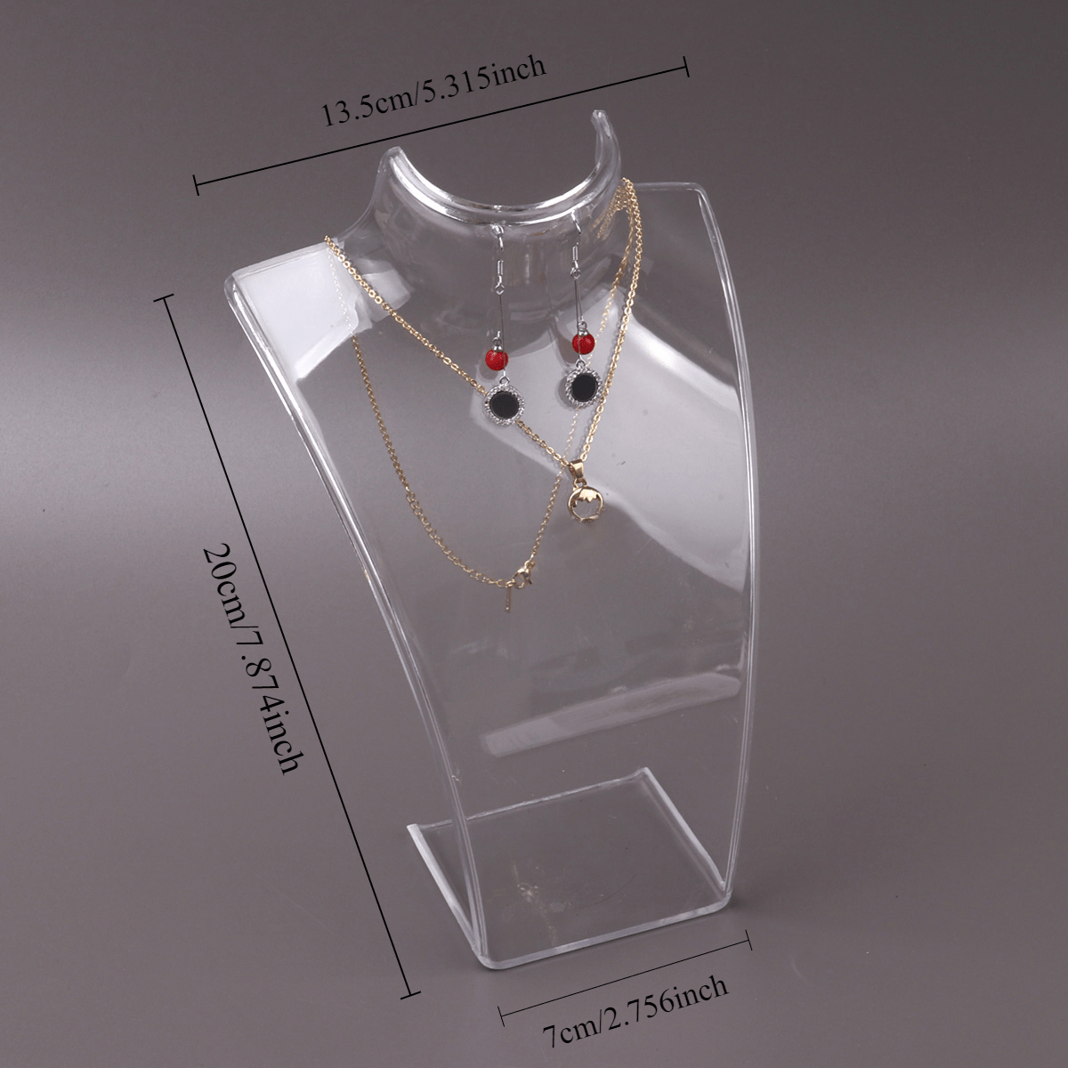 1pc Jewelry Display Fashion Model Necklace Mannequin Pendant Earring Showing Stand Plastic Jewellry Bust Cases, Jewelry Towers