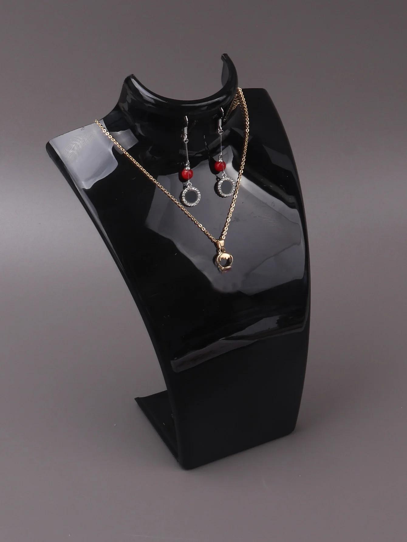 1pc Jewelry Display Fashion Model Necklace Mannequin Pendant Earring Showing Stand Plastic Jewellry Bust Cases, Jewelry Towers
