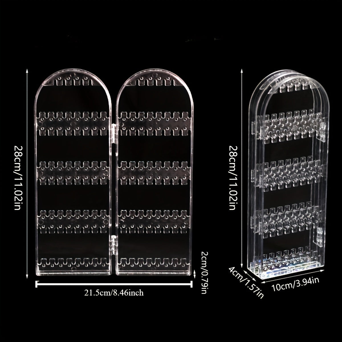 240-Hole Clear Acrylic Earring Display Stand - Large Capacity Jewelry Organizer for Studs, Hoops & Dangling Earrings, Transparent Plastic Design for Small Businesses, Shops & Retailers, Jewelry Display, Jewelry Towers