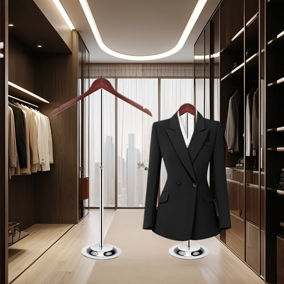 1pc Adjustable Metal T-Shirt Display Stand - Flexible Shoulder Rack for Adults, Portable Clothing Hanger for Vendors, Steaming Clothes Holder for Retail and Home Use, Retail Clothing Display | Modern Clothing Rack | Durable M