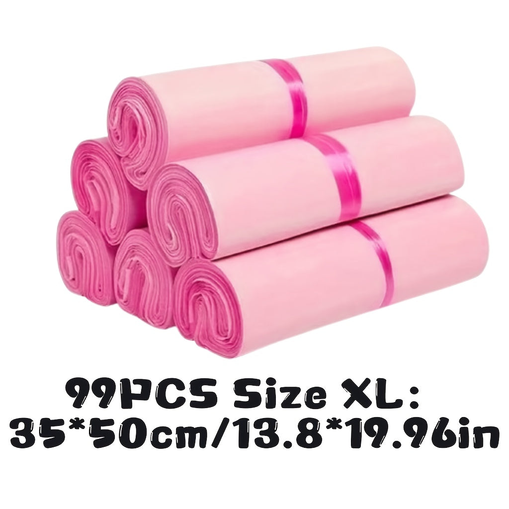 49/99 Self-Sealing Pink Mailing Bags, Multi-Purpose Thickened Postal Pouches for All Seasons, 4 Sizes Available (S,M,L,XL), Suitable for Express Shipping, Gift Wrapping & Office Use
