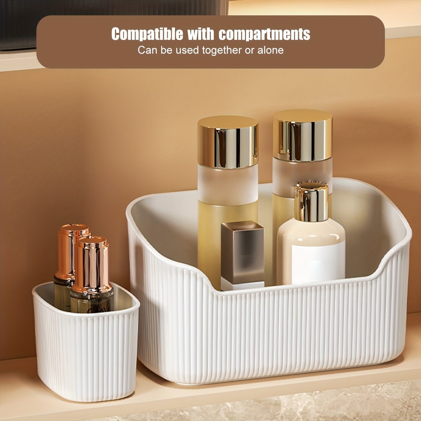 Cosmetic Storage Box - Multi-Compartment Makeup Organizer