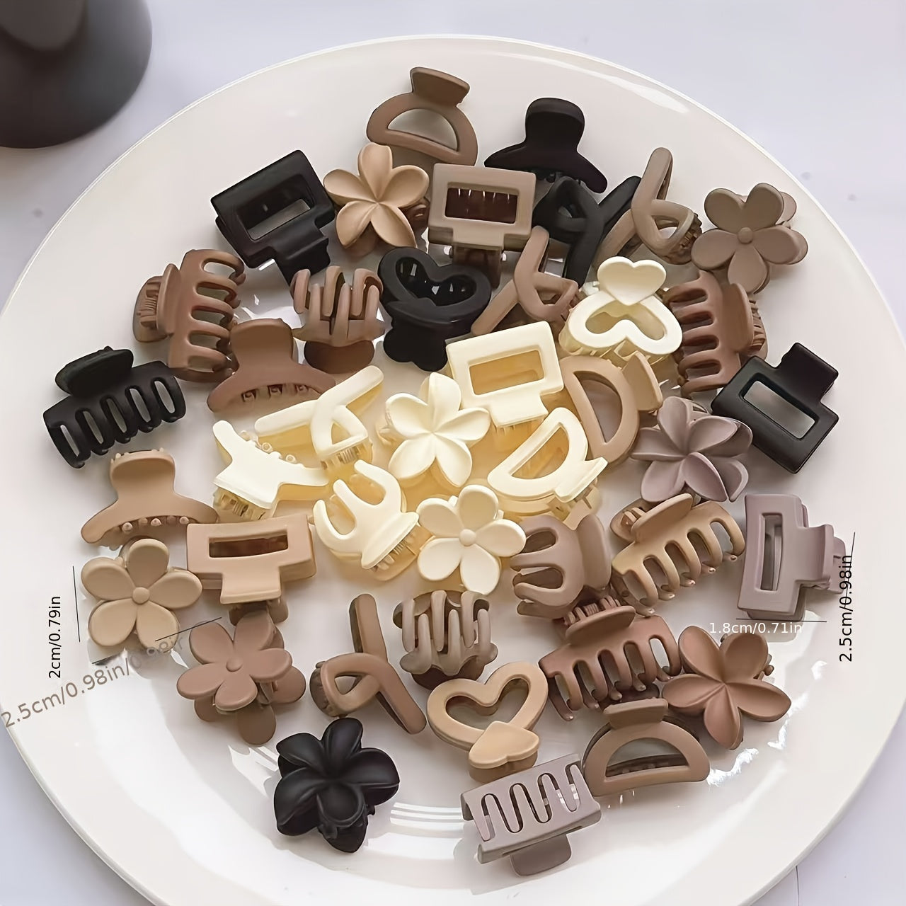 20pcs Women's Mixed Color Small Hair Claw, Simple and Cute Style for All Hairstyles with Various Designs, Perfect Daily Casual Wear Outings. Hawaiian Accessories & Beach Essentials, Hair Accessories, Outing Essentials, Simple