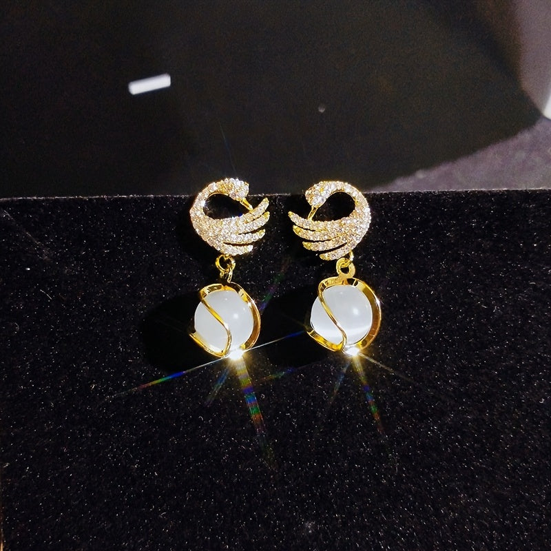 Swan Pendant Earrings