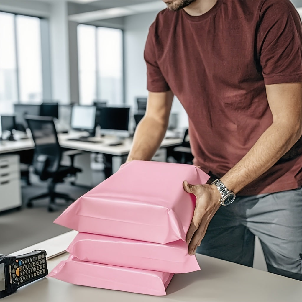 49/99 Self-Sealing Pink Mailing Bags, Multi-Purpose Thickened Postal Pouches for All Seasons, 4 Sizes Available (S,M,L,XL), Suitable for Express Shipping, Gift Wrapping & Office Use