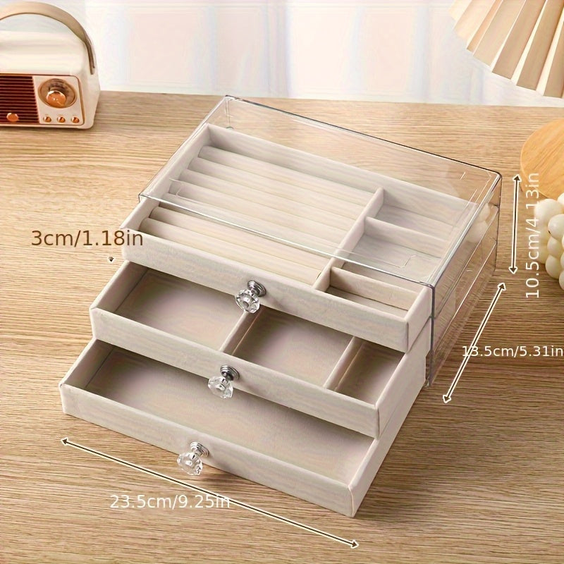 Cosmetic Storage Box - Single-Layer Acrylic Jewelry Storage Box with Drawers