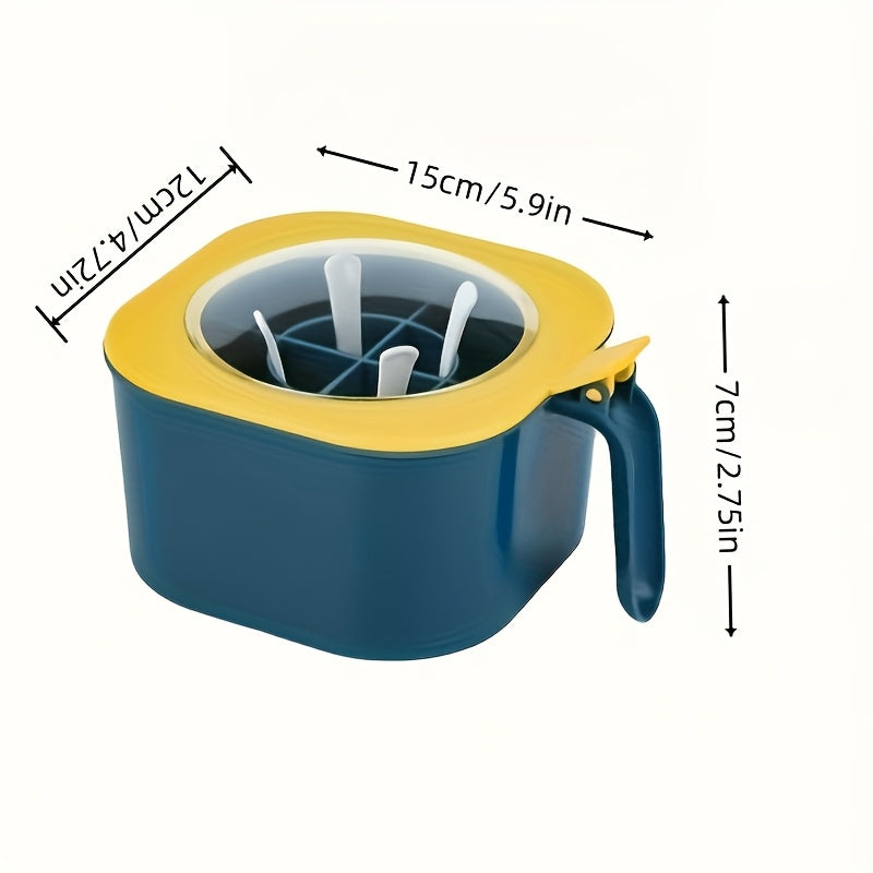 Large Capacity Spice Box with Lid and Spoon - Durable ABS Material, 4-Compartment Multi-Purpose Kitchen Seasoning Storage Container for Home Organization, Salt Shaker Set, Convenient Combination Use (Suitable for All Seasons)