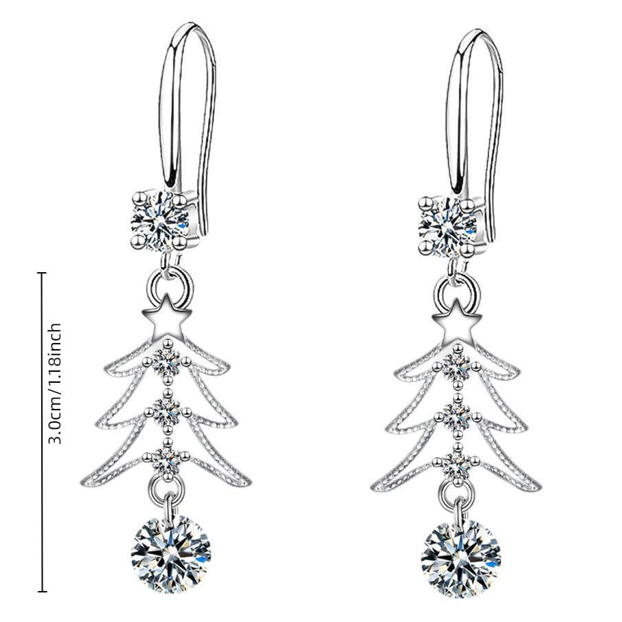 Christmas Tree Water Droplet Pendant Earrings