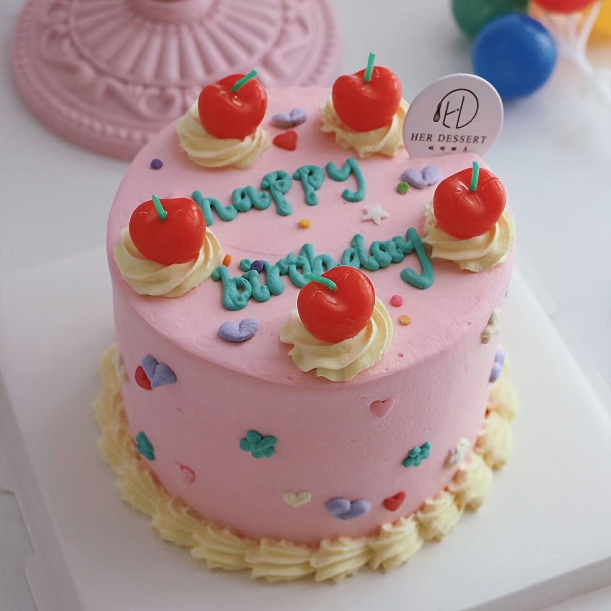 Ins Style Birthday Candles Three-Dimensional Fruit Cherry Cherry Shape, Five Pieces in a Box, Birthday Candles Cake Baking Decoration Holiday Party Party Supplies Decorative Candles