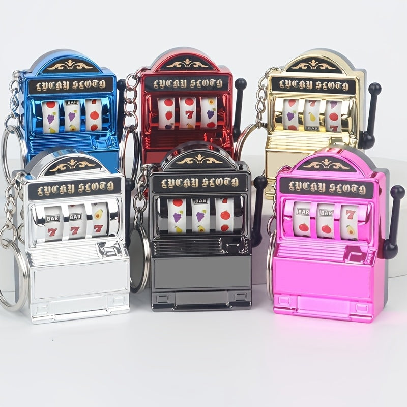 Funky Style Slot Machine Keychain, Novelty Plastic Mobile Phone Pendant, Creative Bag Charm, Unique Accessory for Gaming Enthusiasts