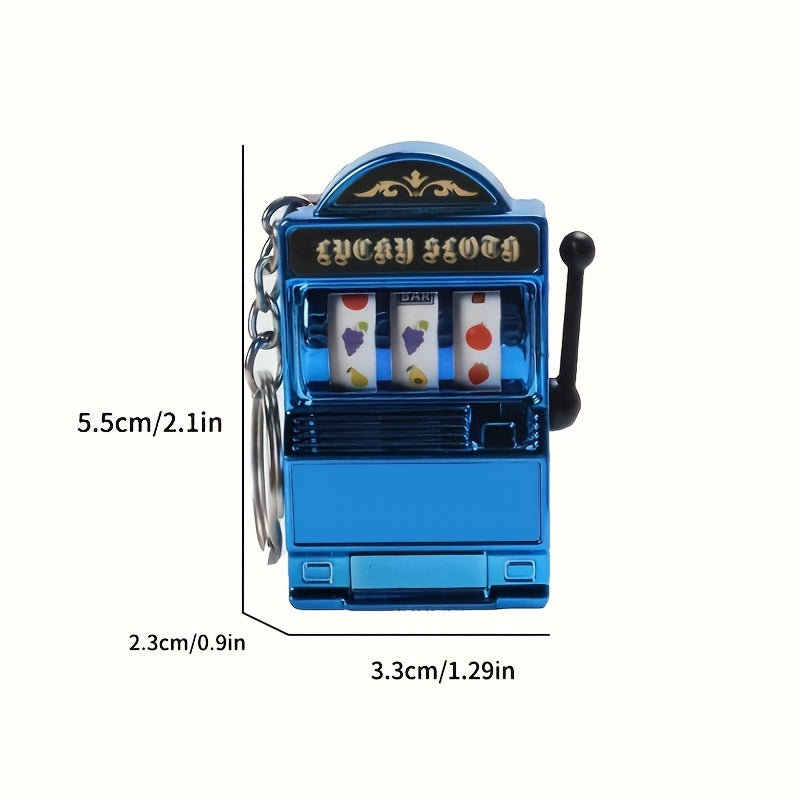 Funky Style Slot Machine Keychain, Novelty Plastic Mobile Phone Pendant, Creative Bag Charm, Unique Accessory for Gaming Enthusiasts