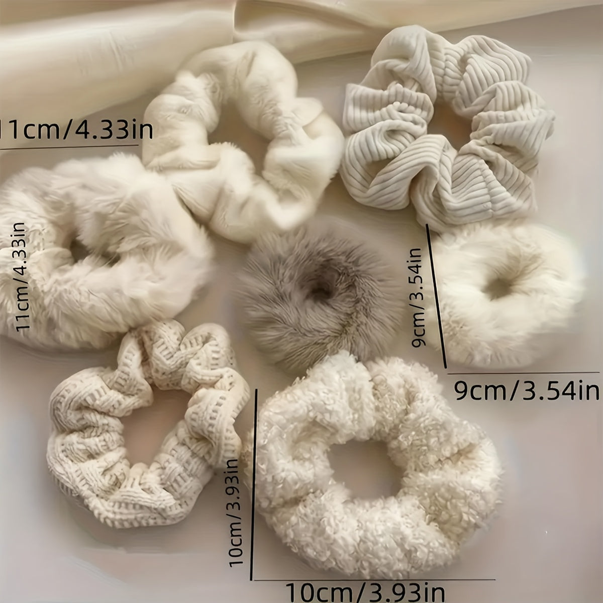 7pcs Premium Plush Hair Tie Set, Simple And Elegant, Suitable for Ponytails And Buns.