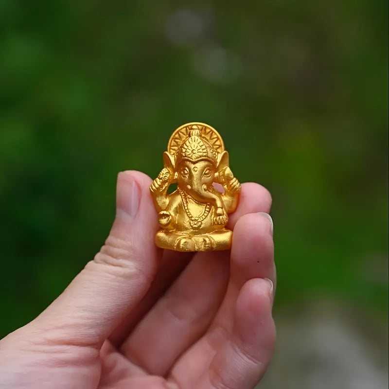 1pc Golden Elephant Trunk God Ornament Elephant Head God Ornament Elephant Trunk God Mini Small Ornament Southeast Asia India Thailand Elephant Head God Small Ornament Home Small Ornament Decoration