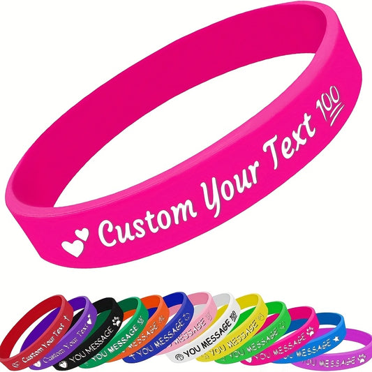 New Hot Deal 25pcs Silicone Bracelets with Heart Pattern, Create Your Own Design, Unisex for Holidays or Daily Use, Lightweight Wristbands Suitable for Weddings, Birthdays, Corporate Events, Christmas, Earth Day - Inspiration