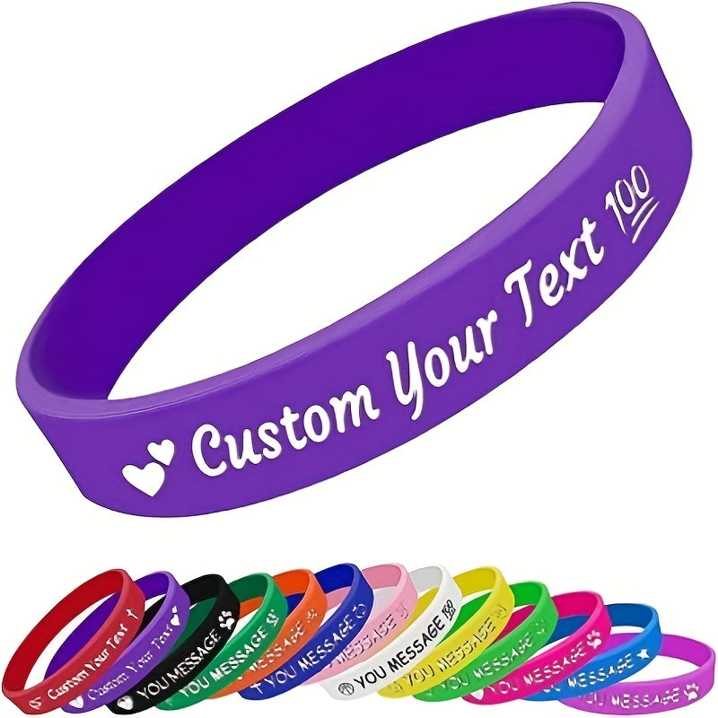 New Hot Deal 25pcs Silicone Bracelets with Heart Pattern, Create Your Own Design, Unisex for Holidays or Daily Use, Lightweight Wristbands Suitable for Weddings, Birthdays, Corporate Events, Christmas, Earth Day - Inspiration