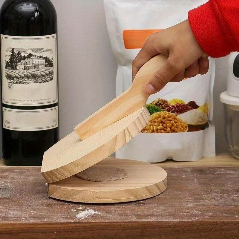 Manual Pasta Maker & Dough Cutter - Heavy-Duty Recycled Wood Construction with Ergonomic handle, Non-Slip surface - for Homemade Pizza, Pasta, Dumplings, Pie Crusts - Kitchen Tool for Home &, Pasta Making Tools, Dumpling Form