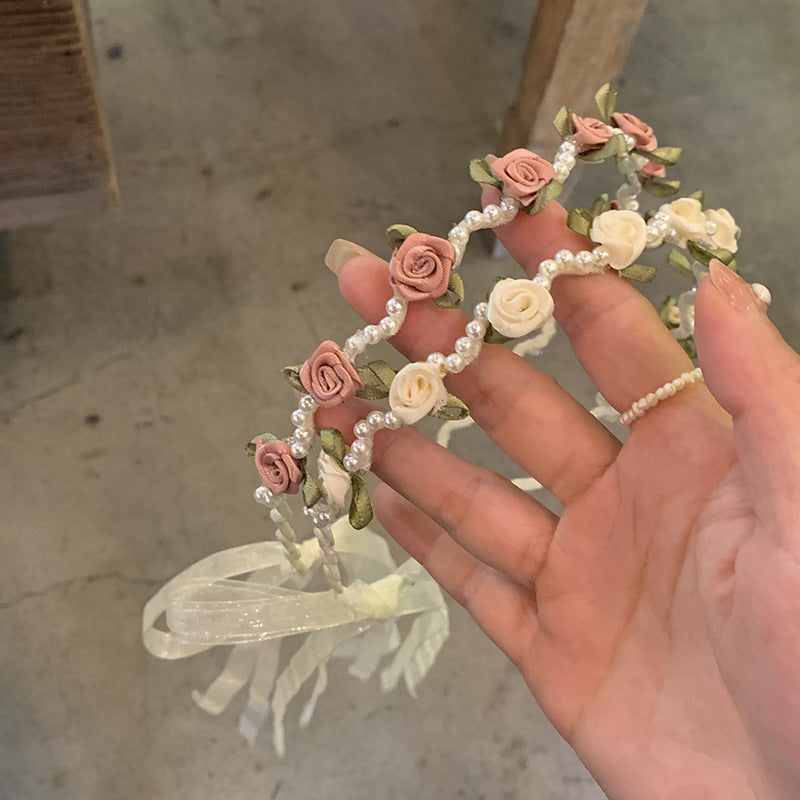 Spring and Summer Hot Sweet Tea 2pcs/Set, Super Fairy Flower Gauze Headscarf, Multifunctional Hairband, Hairband and Hair Accessories Suitable for Women's Daily Gatherings, Photography, and Gift Giving