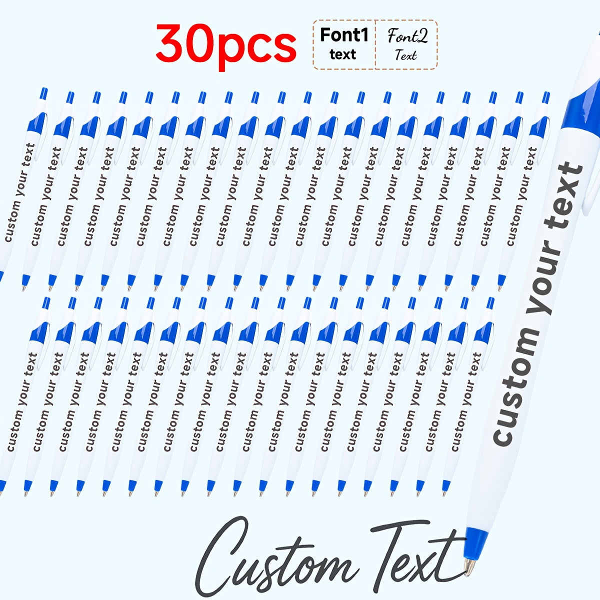 30pcs/50pcs/12pcs 50/30/12pcs Ballpoint Pens, Customizable with Inspirational Quotes, Names, And Logos. Colorful, Smooth Writing Ballpoint Pens with Black Ink for Christmas And Back-To-School Gifts.