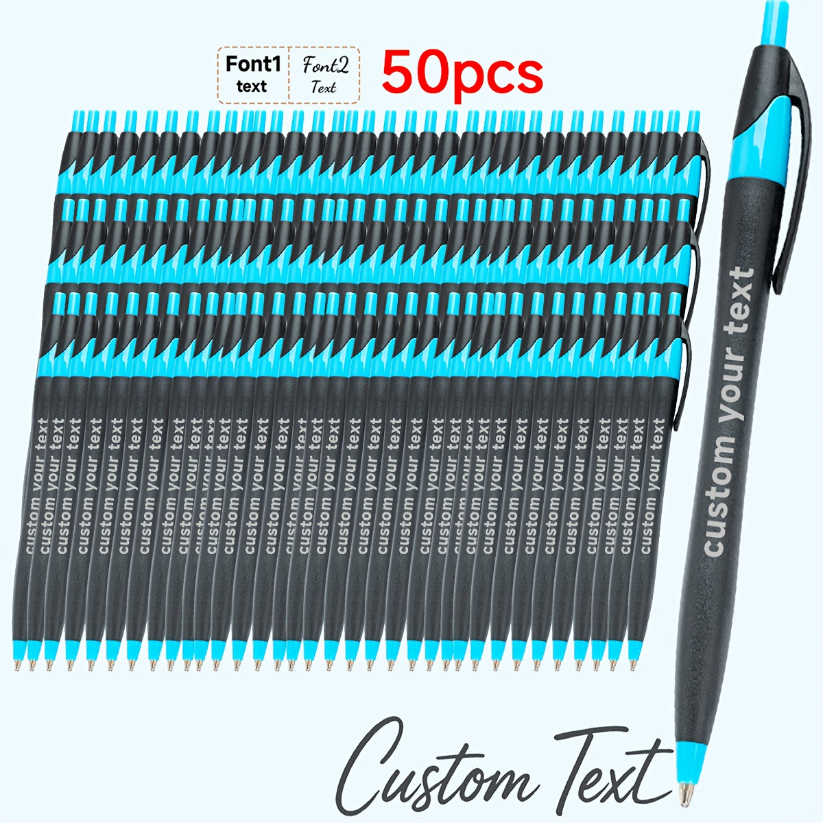 30pcs/50pcs/12pcs 50/30/12pcs Ballpoint Pens, Customizable with Inspirational Quotes, Names, And Logos. Colorful, Smooth Writing Ballpoint Pens with Black Ink for Christmas And Back-To-School Gifts.