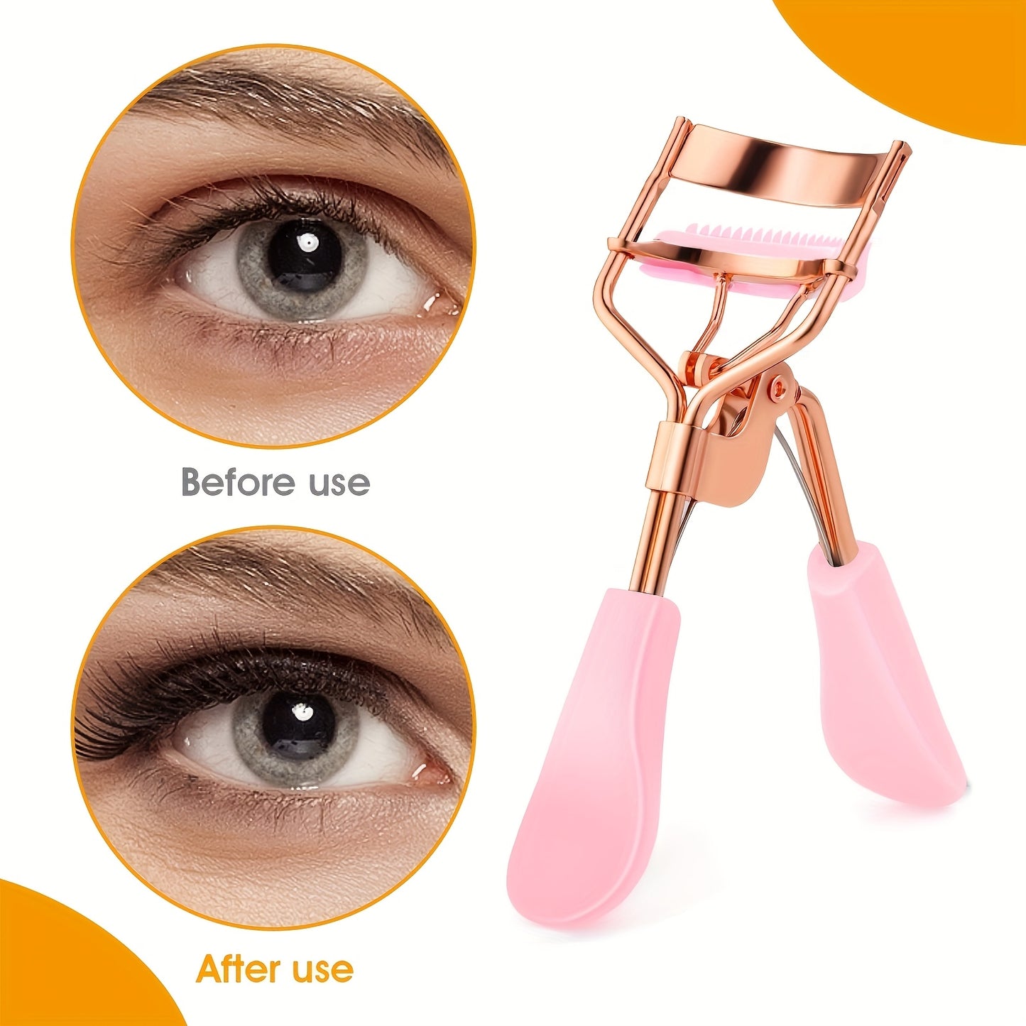 Eyelash Curler, Women's Eyebrow Brush Set, Eyelash Curler with Comb, Eyelash Comb Separator, 3-in-1 Mascara Brush, 2-in-1 Beveled Eyebrow Brush and Comb, Eyelash Curler Replacement Strip, Comb. Suitable for all eye shapes, qu