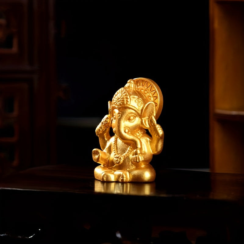 1pc Golden Elephant Trunk God Ornament Elephant Head God Ornament Elephant Trunk God Mini Small Ornament Southeast Asia India Thailand Elephant Head God Small Ornament Home Small Ornament Decoration