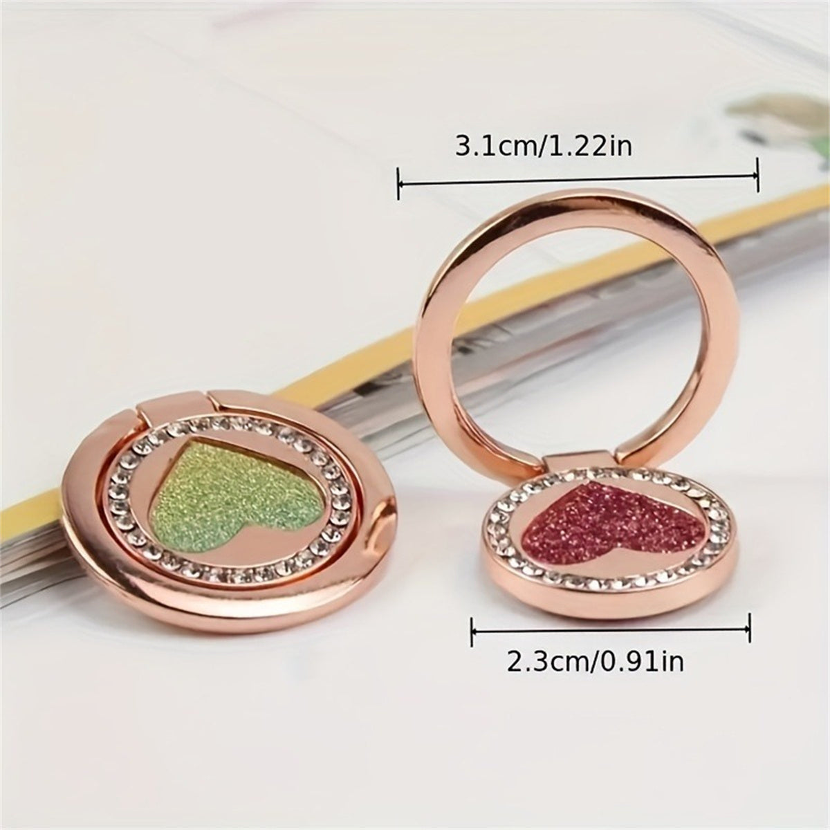 1pc Glittering Heart-Shaped Metal Ring Buckle Mobile Phone Holder - Sparkling Glitter Accents, Adjustable Ring, Compatible with Most Phone Cases, Easy Installation - Stylish Phone Accessory for Women