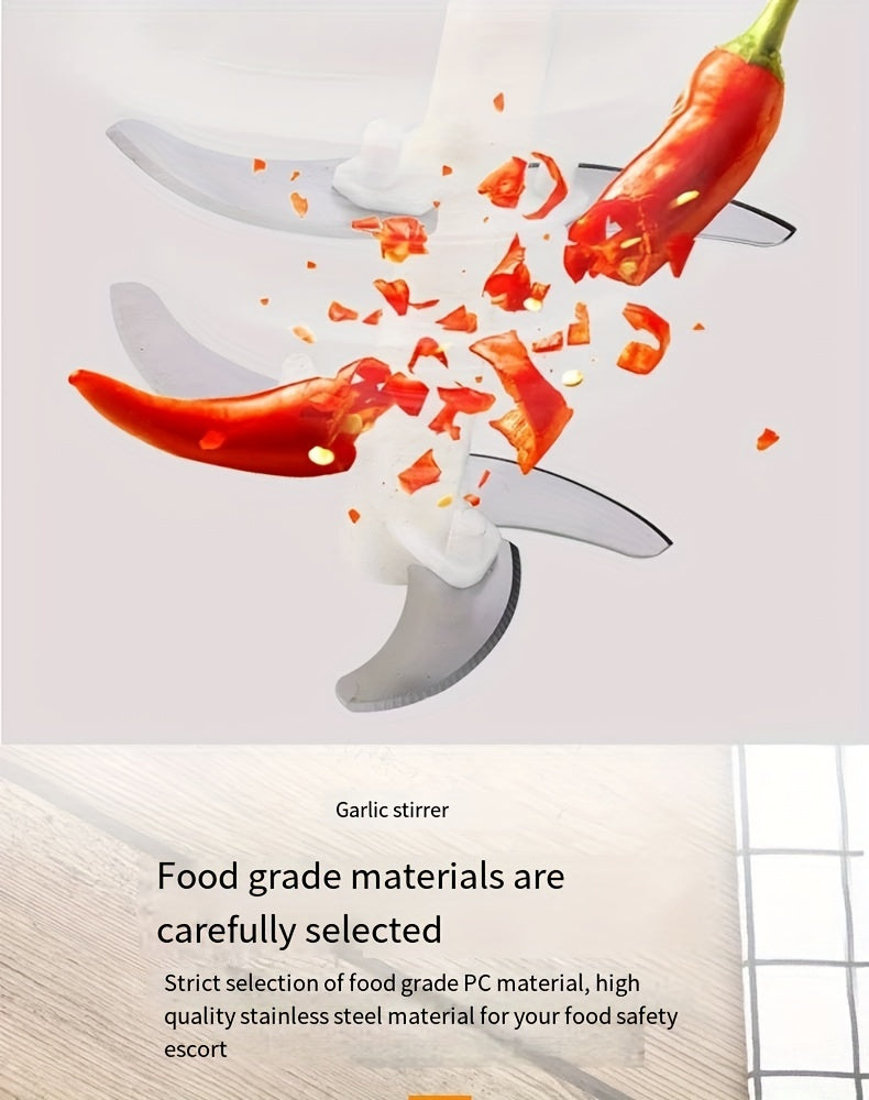 1, vegetable cutter, multifunctional garlic masher, garlic grinder, garlic masher, vegetable cutter, creative fruit masher, manual garlic masher, kitchen supplies, kitchen gadgets, 500/900ml