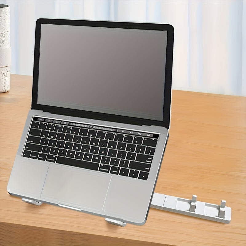 2-in-1 adjustable laptop stand with cooling function, portable ABS tripod base, stable and ergonomically designed, suitable for home office and remote work, laptop support stand, essential item for remote work, modern technol