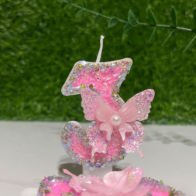 New Cute Pink Butterfly Digital Candles, Birthday Cake Candles, Festival Party Scene Decorations, Candles, Pastel Birthday Candles, Cake Candles Colourful, Birthday Candles for Cake, Candles for Birthday Cake, Flashing Cake C