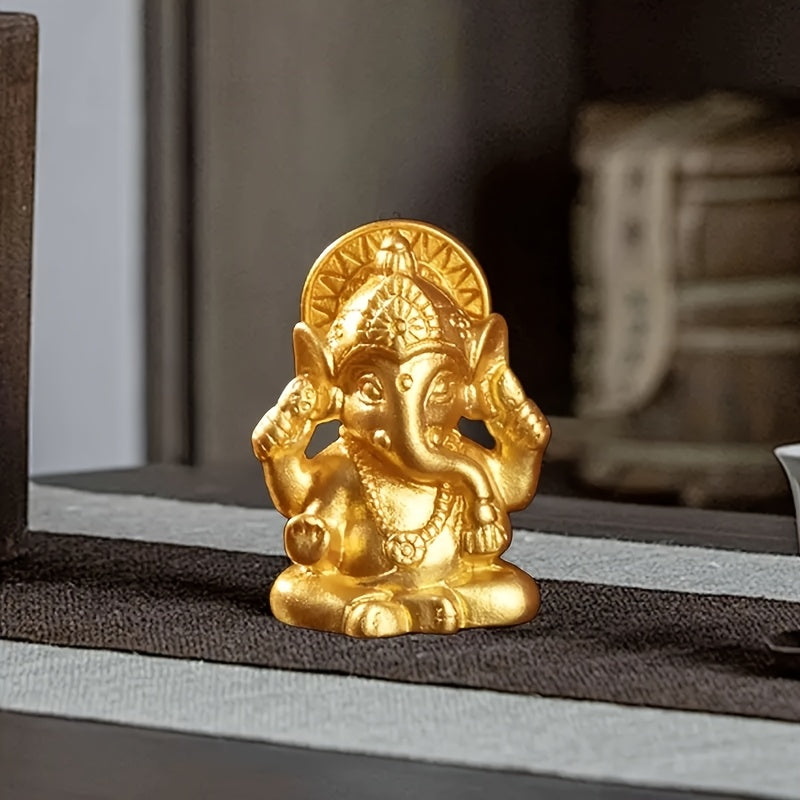 1pc Golden Elephant Trunk God Ornament Elephant Head God Ornament Elephant Trunk God Mini Small Ornament Southeast Asia India Thailand Elephant Head God Small Ornament Home Small Ornament Decoration